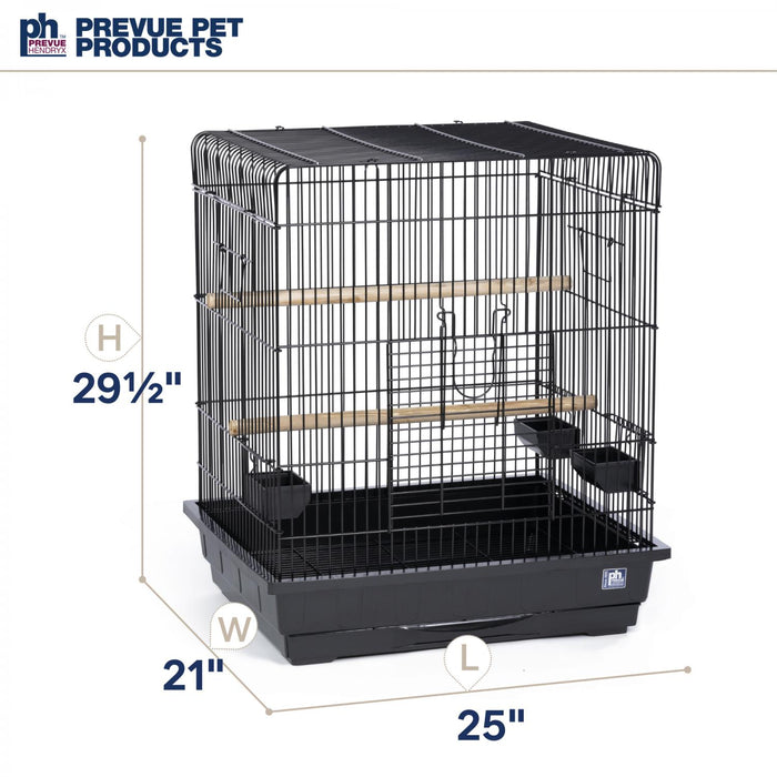 Prevue Pet Products Square Roof Parrot Bird Cage, Black