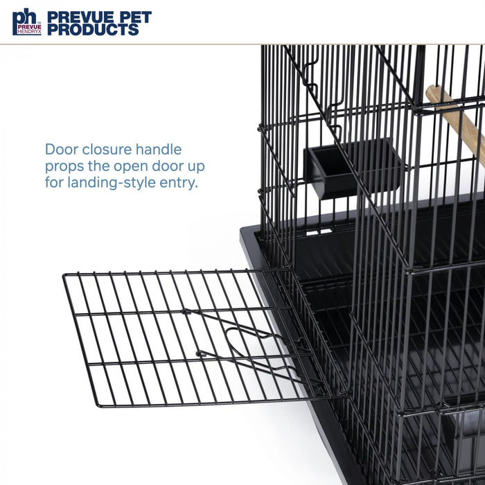 Prevue Pet Products Square Roof Parrot Bird Cage, Black