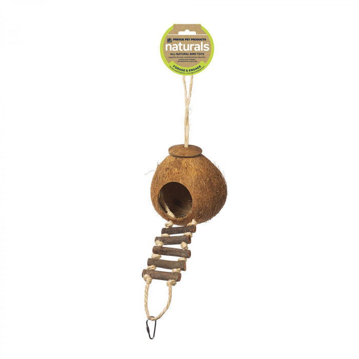 Prevue Pet Products Naturals Coco Hideaway w/Bird Ladder Bird Toy