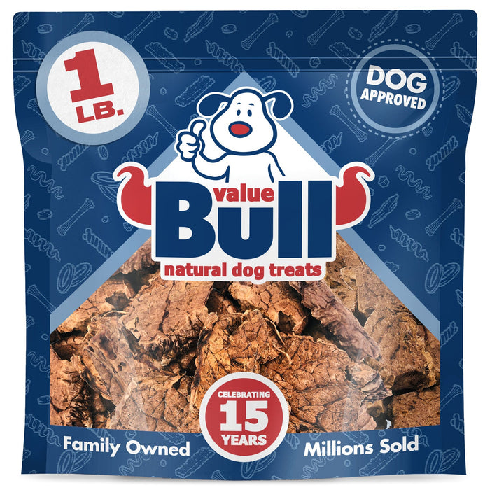 Value Pet Supplies ValueBull USA Beef Lung Dog Chews, Sliced - 1 lb