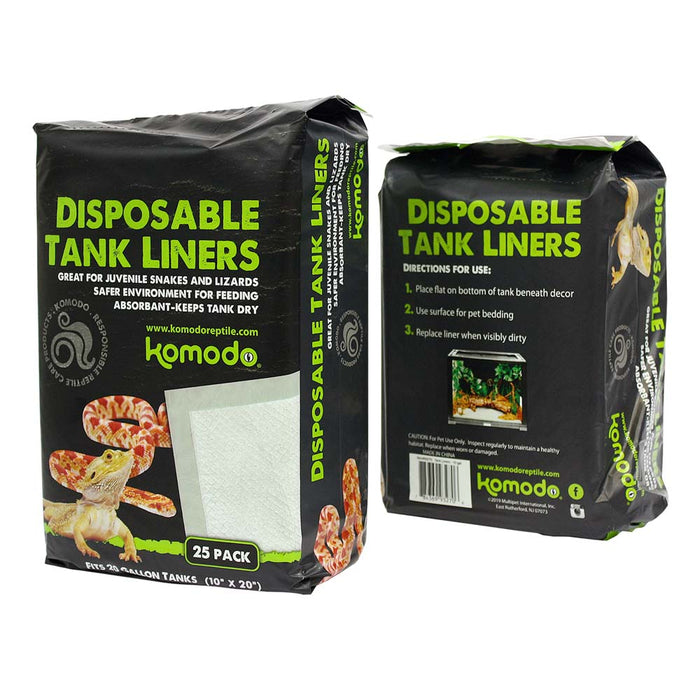 Komodo Repti-Pads Disposable Tank Liner White 10 in x 20 in 25 Pack 10 gal