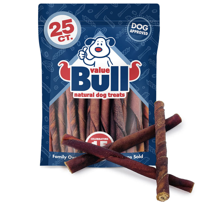 Value Pet Supplies ValueBull USA Collagen Twists Dog Chews, 5 Inch, Natural Long-Lasting Dog Treats, 25 Count