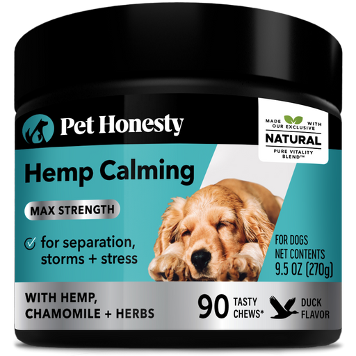 Pet Honesty Dog Hemp Calming Max Strength Anxiety Soft Chews, Duck