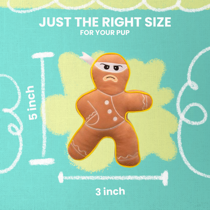 SnugArooz Ninja Bread Man Holiday Plush Dog Toy