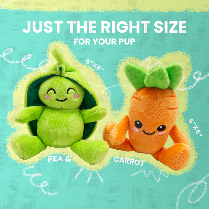 SnugArooz Pea and Carrot 2pk Plush Dog Toy