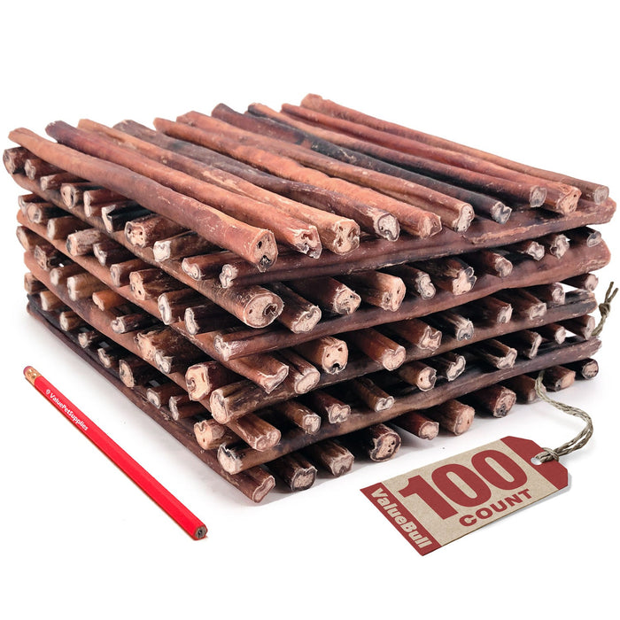 Value Pet Supplies ValueBull Bully Sticks for Large Dogs, Thick 12 Inch, 100 Count
