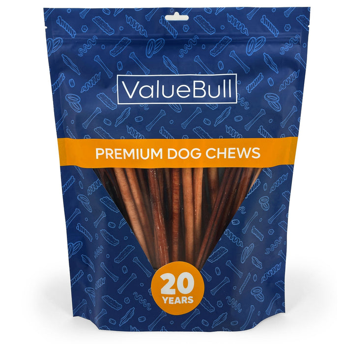 Value Pet Supplies ValueBull Bully Sticks for Small Dogs, Thin 12 Inch, 25 Count