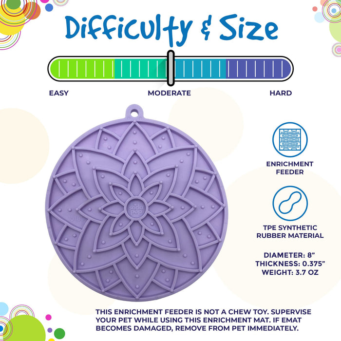 SodaPup Lotus Design eMat Enrichment Lick Mat With Suction Cups