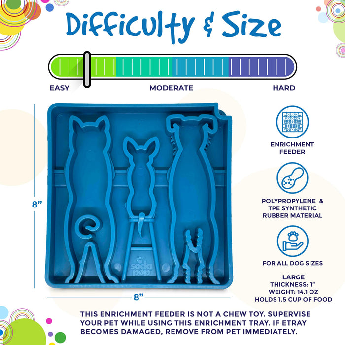 SodaPup Waiting Dogs Design eTray Enrichment Tray for Dogs