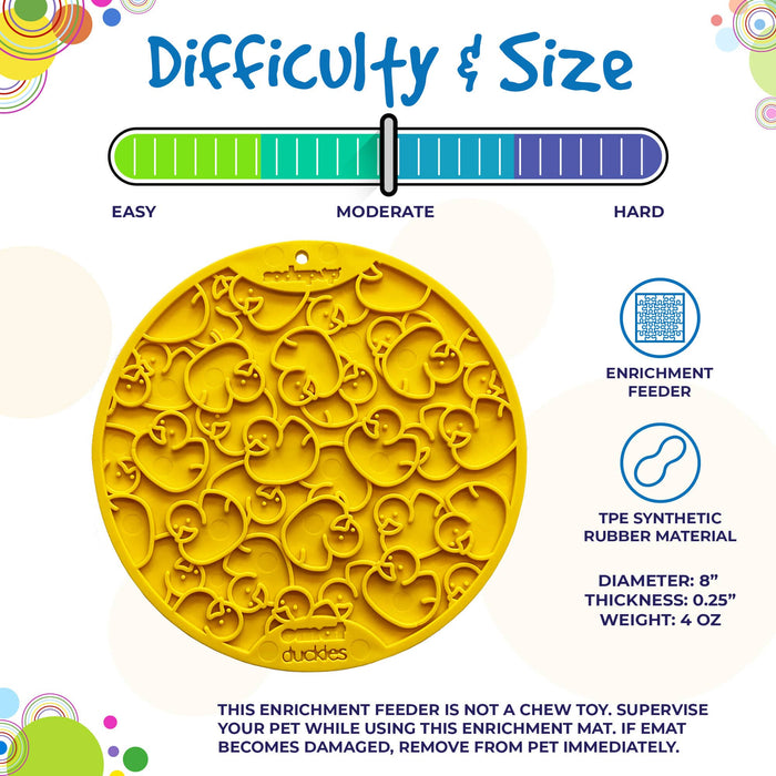 SodaPup Duckies Design eMat Enrichment Lick Mat With Suction Cups