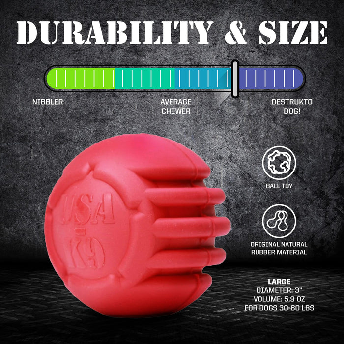 SodaPup USA-K9 Stars and Stripes Ultra-Durable Rubber Chew Ball