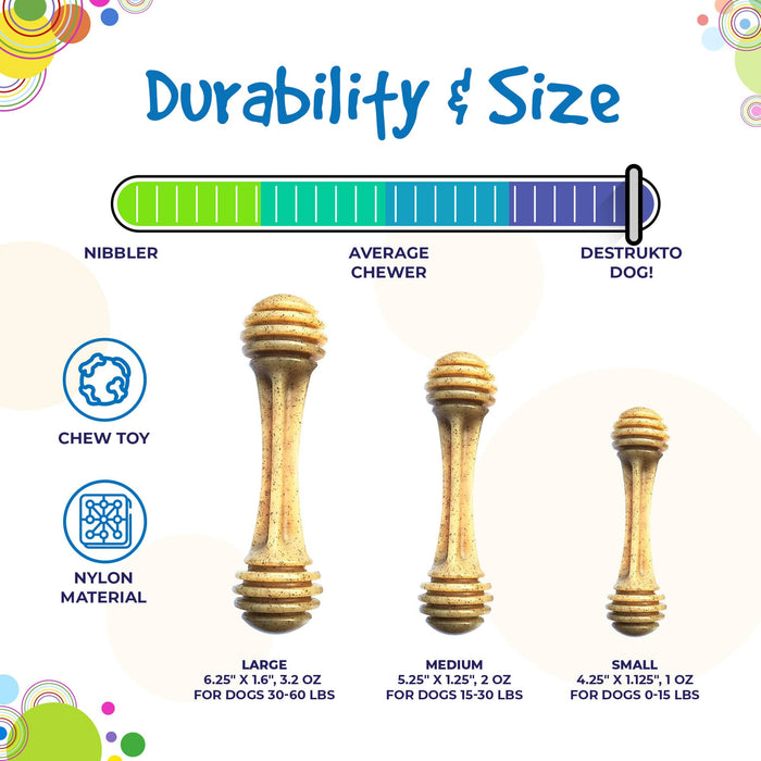 SodaPup Honey Bone eChew Ultra Durable Nylon Dog Chew Toy