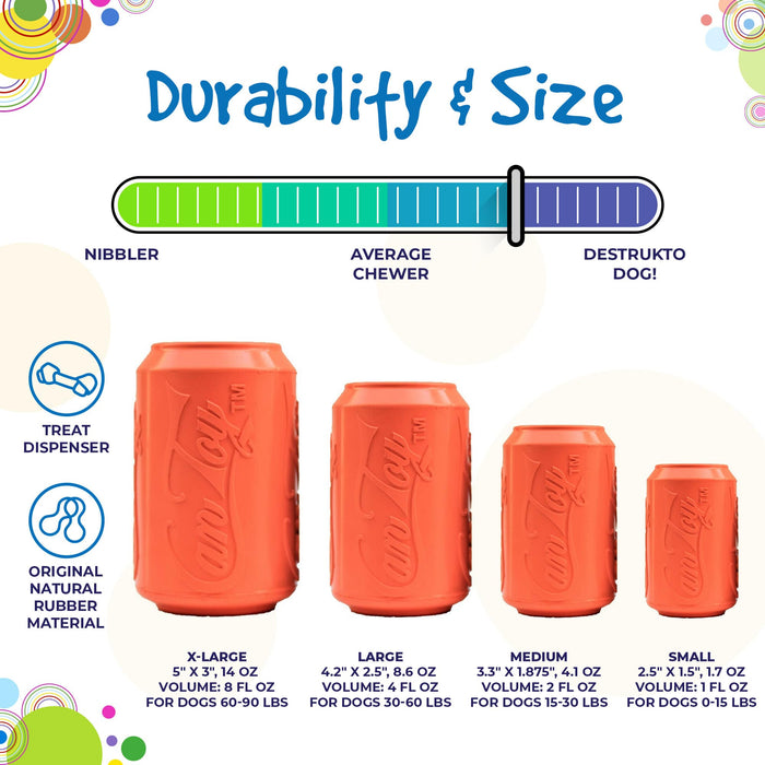 SodaPup Can Toy eDispenser Durable Rubber Chew Toy & Treat Dispenser - Average Chewer