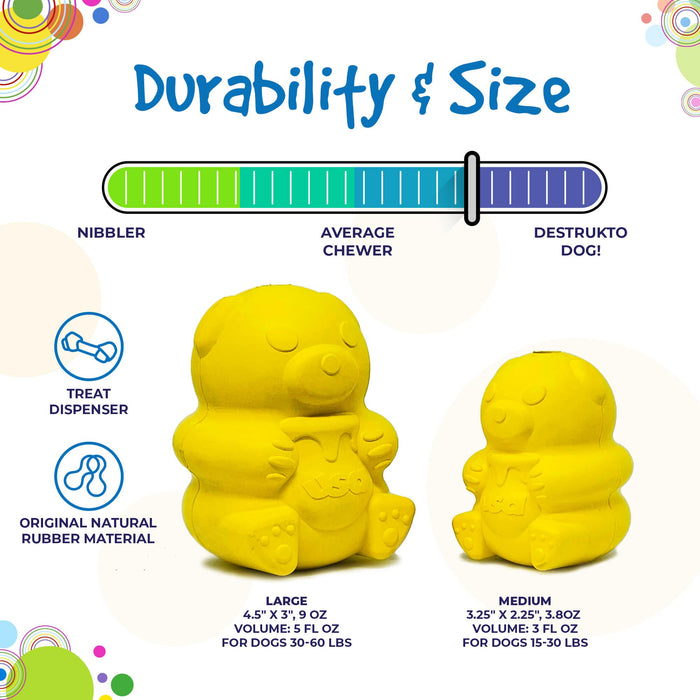 SodaPup Honey Bear eDispenser Durable Rubber Treat Dispenser