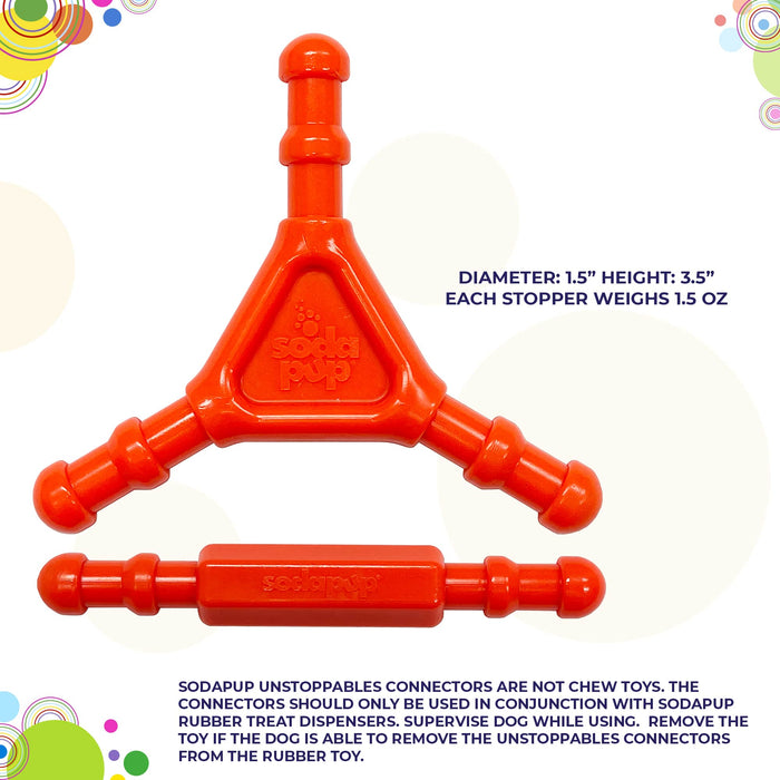 SodaPup Unstoppables Connectors for SodaPup Rubber Treat Dispensers - 2 Pack