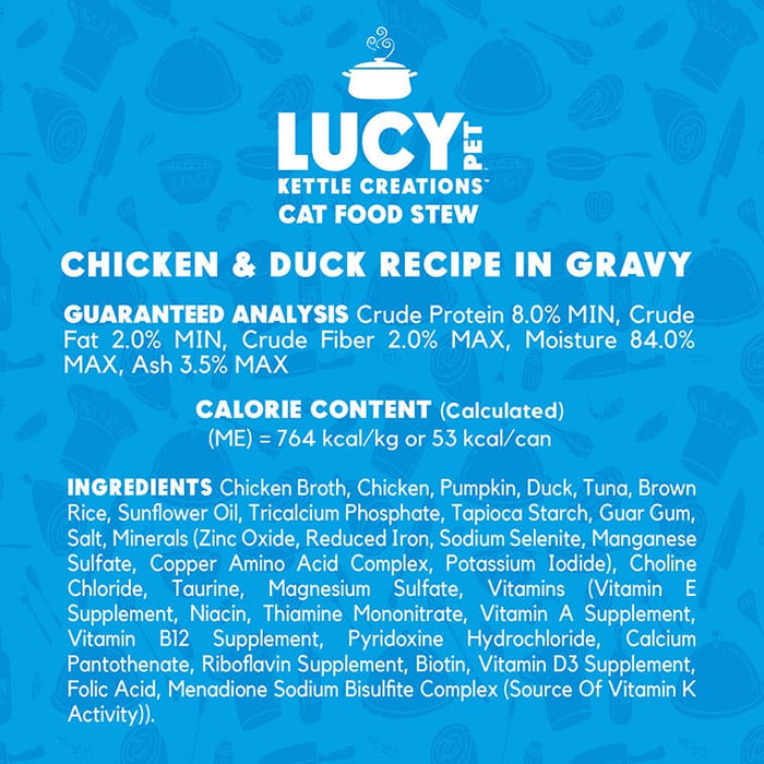Lucy Pet Products Kettle Creations Adult Wet Cat Food Chicken & Duck 2.75oz (Pack of 12)