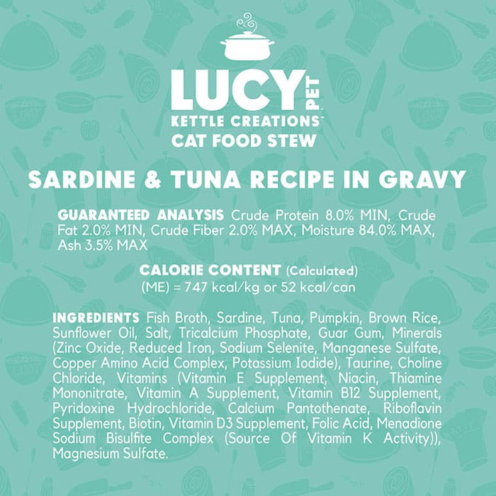 Lucy Pet Products Kettle Creations Adult Wet Cat Food Sardine & Tuna 2.75oz (Pack of 12)