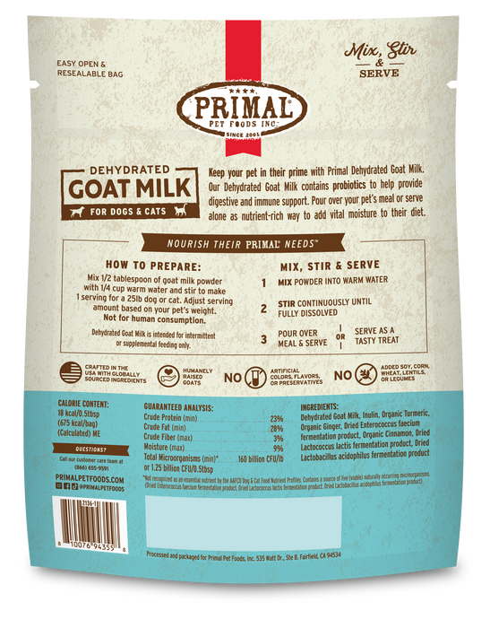 Primal Pet Foods Dehydrated Goat Milk For Dogs & Cats Pouch 5.2oz - 1 - Image 8