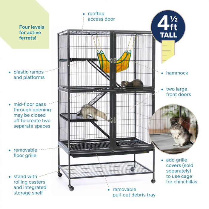 Prevue Pet Products Feisty Ferret Home with Stand, Black
