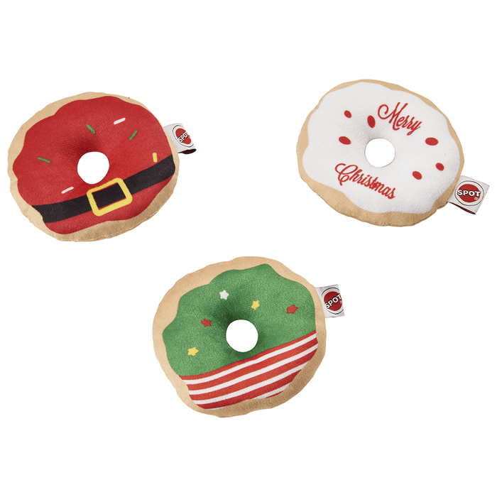 Ethical Pet Spot Holiday Glazed Donuts Catnip Toy, Assorted, 4 inches