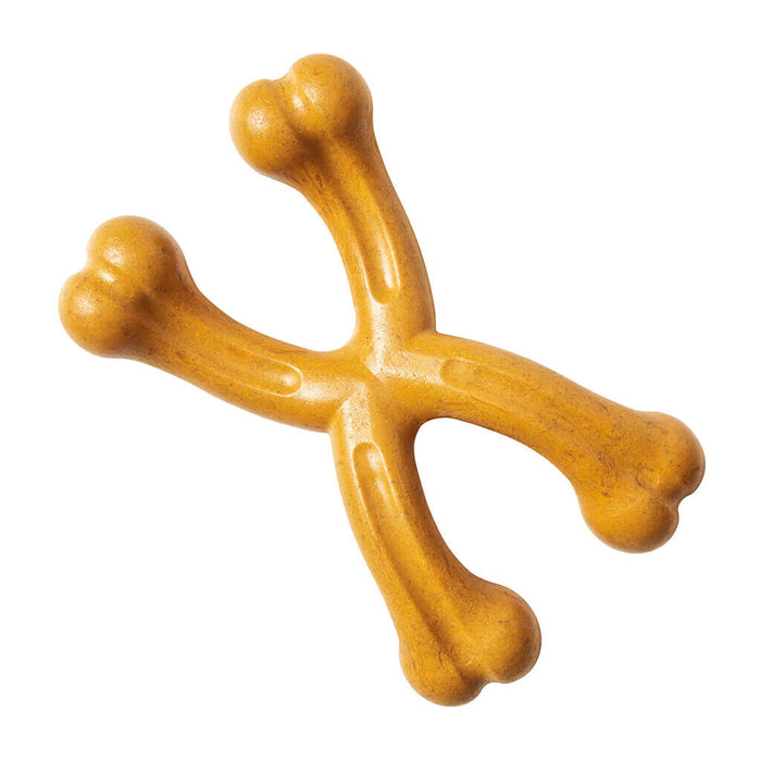 Ethical Pet Bam-Bone+ Double Wishbone Dog Chew Toy, Peanut Butter