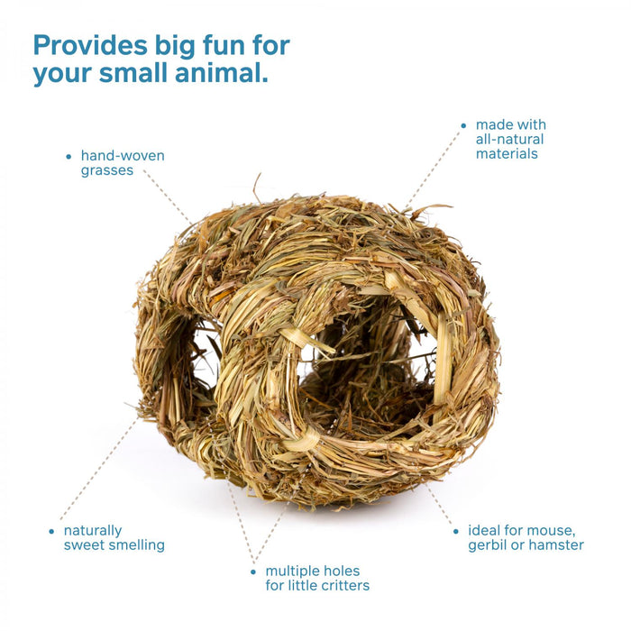 Prevue Pet Products Nature's Hideaway Grass Ball for Small Animals