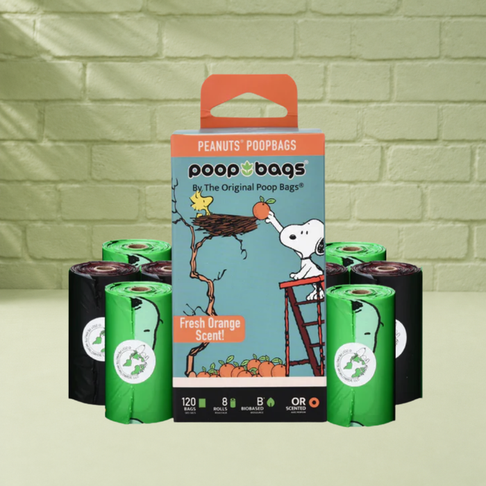 The Original Poop Bags Snoopy® Orange Scented Leash Roll Poop Bags