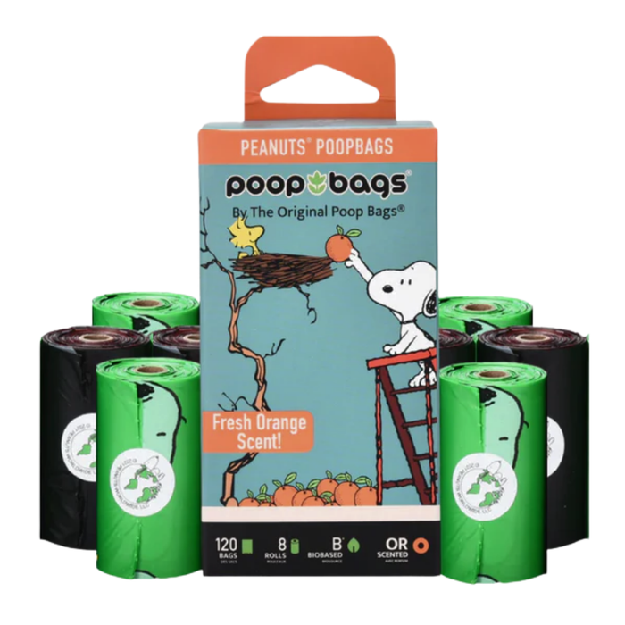 The Original Poop Bags Snoopy® Orange Scented Leash Roll Poop Bags