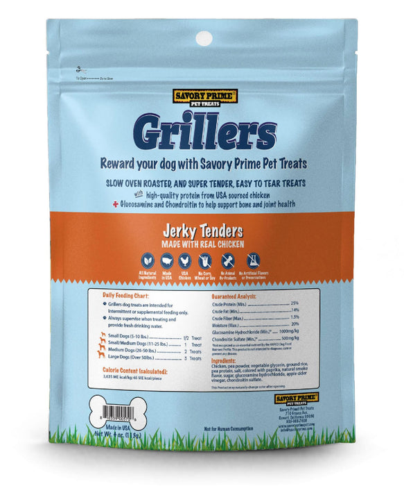 Savory Prime Grillers Jerky Tenders Dog Treats Chicken 8 oz