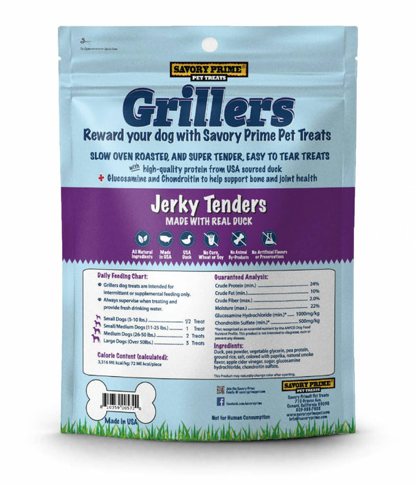 Savory Prime Grillers Jerky Tenders Dog Treats Duck 16 oz