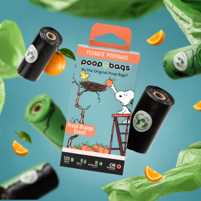 The Original Poop Bags Snoopy® Orange Scented Leash Roll Poop Bags