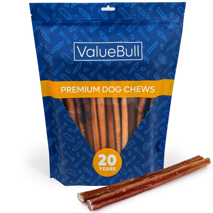 Value Pet Supplies ValueBull Bully Sticks for Large Dogs, Thick 12 Inch, 25 Count