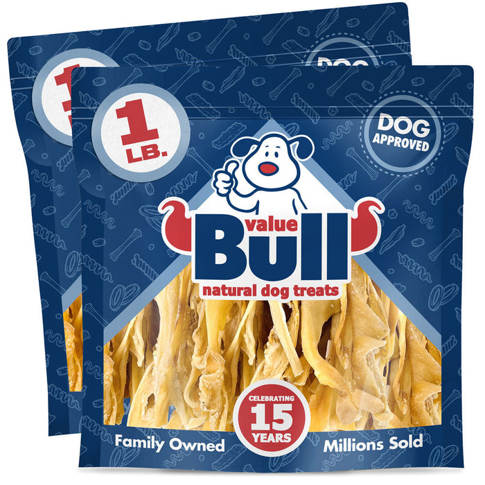 Value Pet Supplies ValueBull Cheek Slices, Premium Lamb Dog Chews, Varied Shapes,  5-6 Inch - 2 lb