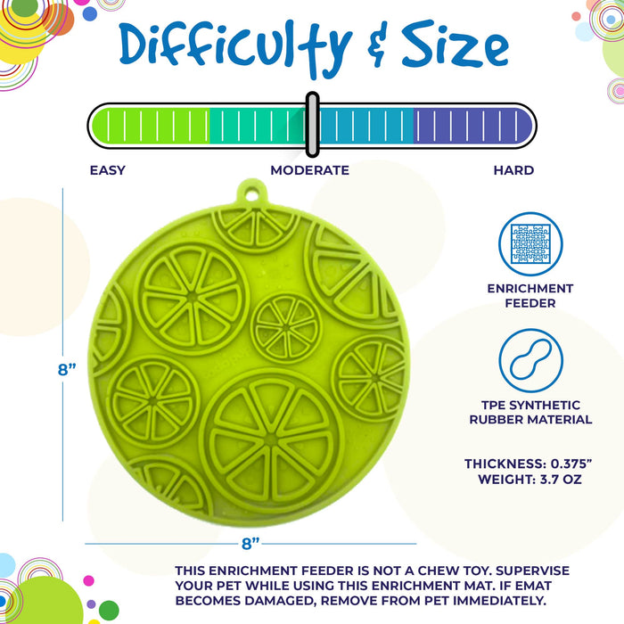 SodaPup Citrus Design eMat Enrichment Lick Mat With Suction Cups