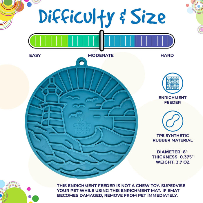 SodaPup Lighthouse eMat Enrichment Lick Mat With Suction Cups