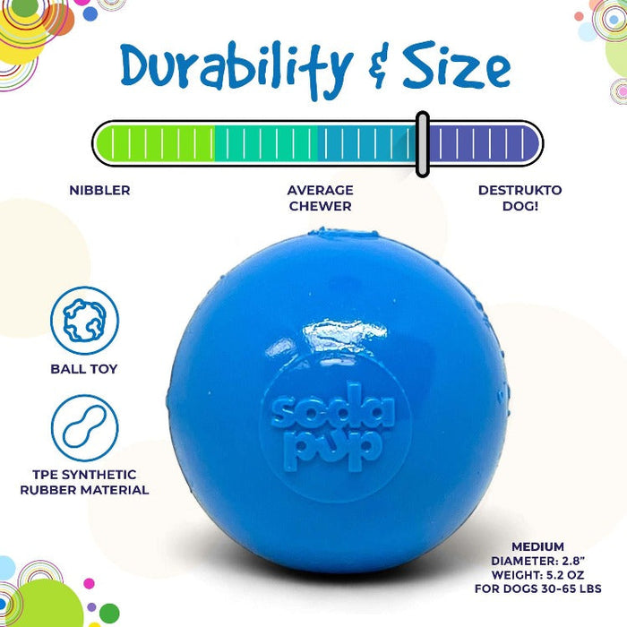 SodaPup Squeak Ball Ultra Durable PUP-X Squeaking, Chewing, Floating & Retrieving Ball