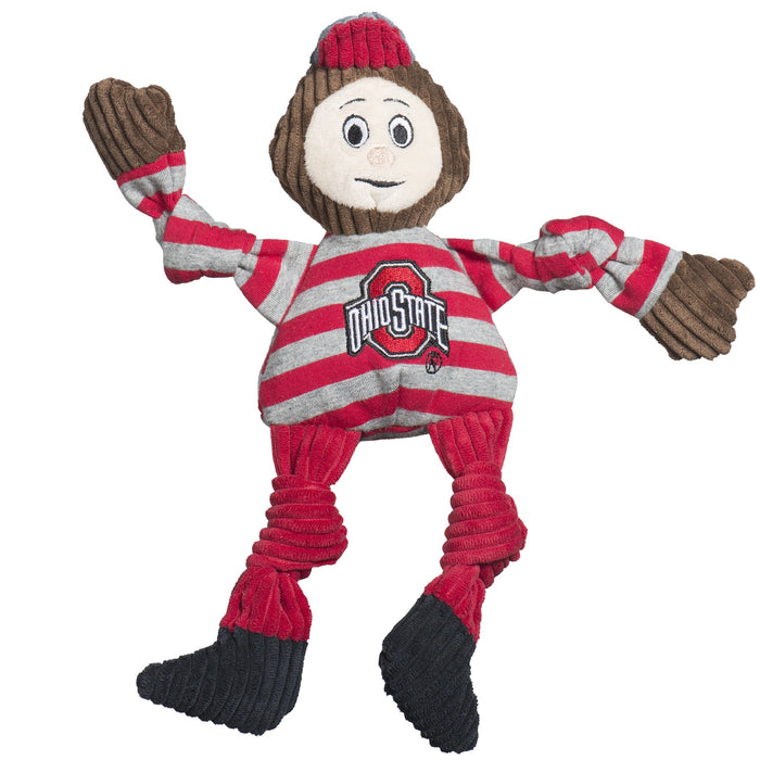 HuggleHounds NCAA Ohio State University, Brutus the Buckeye Knottie® Plush Dog Toy