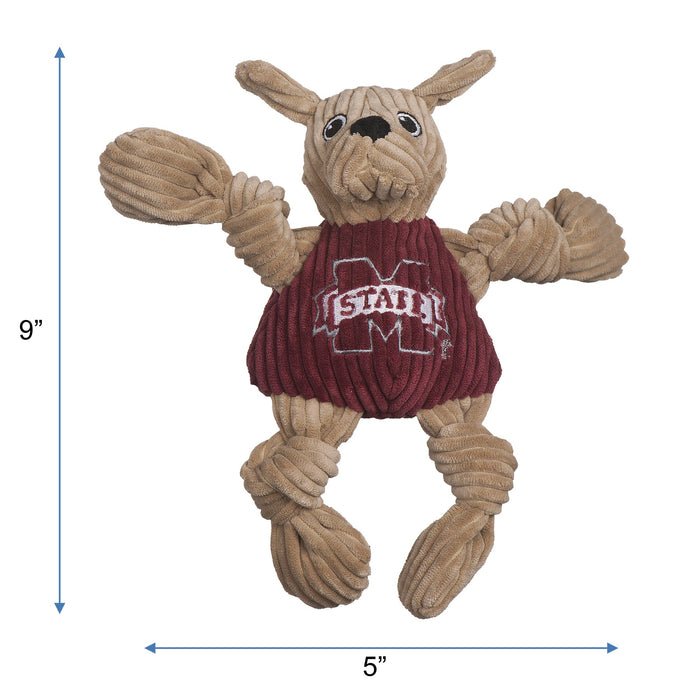 HuggleHounds NCAA Mississippi State University, Bully the Bulldog Knottie® Plush Dog Toy