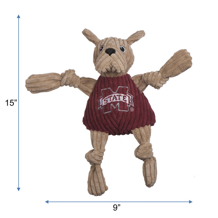 HuggleHounds NCAA Mississippi State University, Bully the Bulldog Knottie® Plush Dog Toy