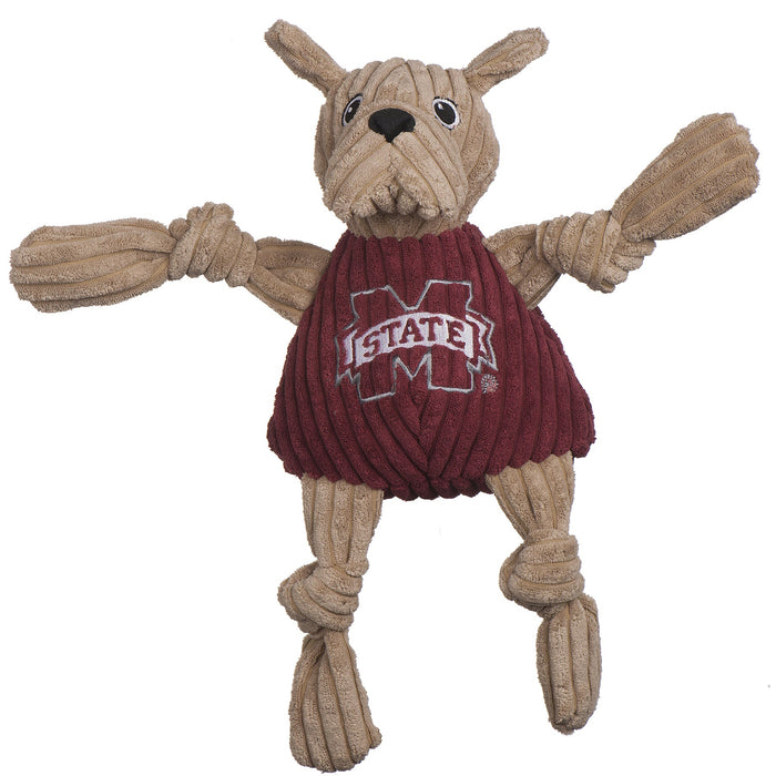 HuggleHounds NCAA Mississippi State University, Bully the Bulldog Knottie® Plush Dog Toy
