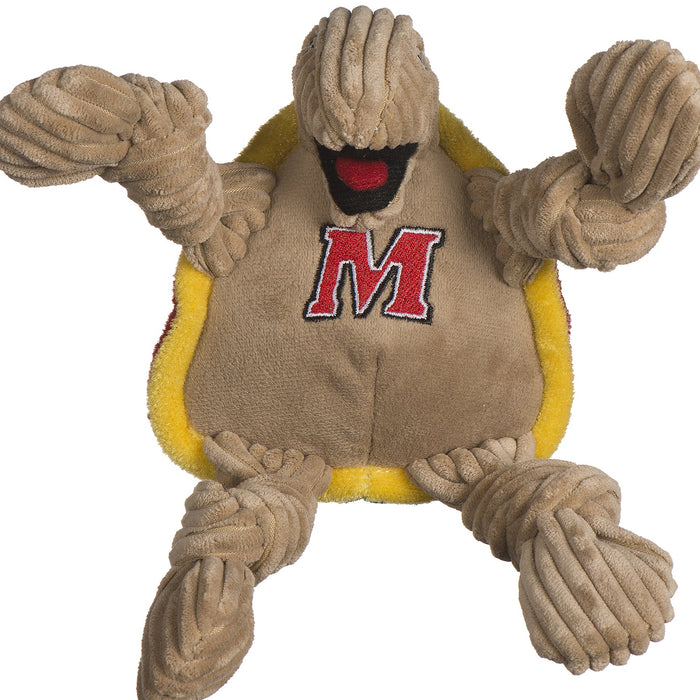 HuggleHounds NCAA University of Maryland - Testudo the Terrapin Knottie® Plush Dog Toy