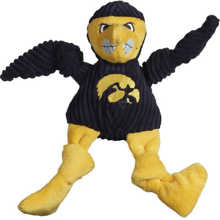 HuggleHounds NCAA University of Iowa - Herky the Hawk Knottie® Plush Dog Toy