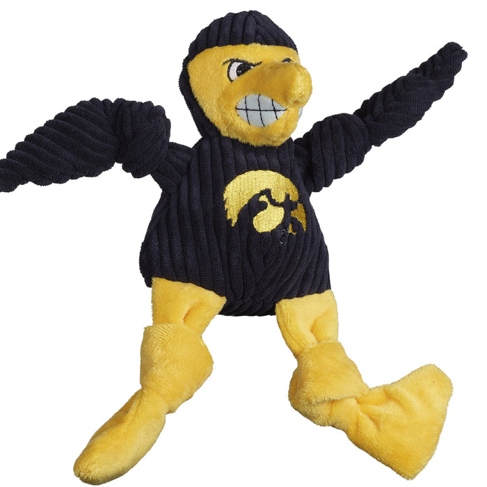 HuggleHounds NCAA University of Iowa - Herky the Hawk Knottie® Plush Dog Toy