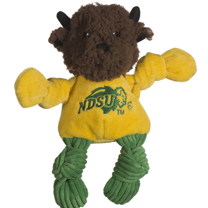 HuggleHounds NCAA North Dakota State University, Thundar The Bison Knottie® Plush Dog Toy