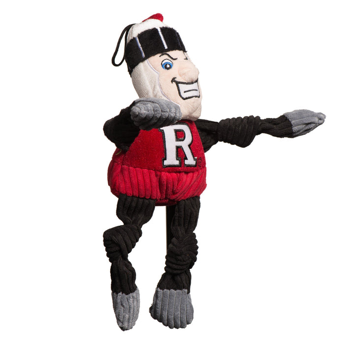 HuggleHounds NCAA Rutgers University, Scarlet Knight Knottie® Plush Dog Toy