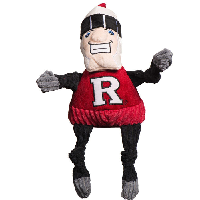 HuggleHounds NCAA Rutgers University, Scarlet Knight Knottie® Plush Dog Toy