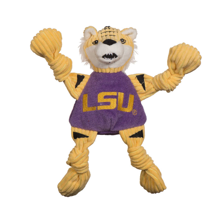 HuggleHounds NCAA Louisiana State University, Mike the Tiger Knottie® Plush Dog Toy