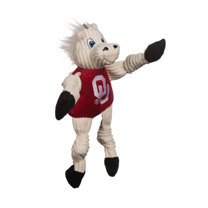 HuggleHounds NCAA University of Oklahoma, Sooner Knottie® Plush Dog Toy, Large