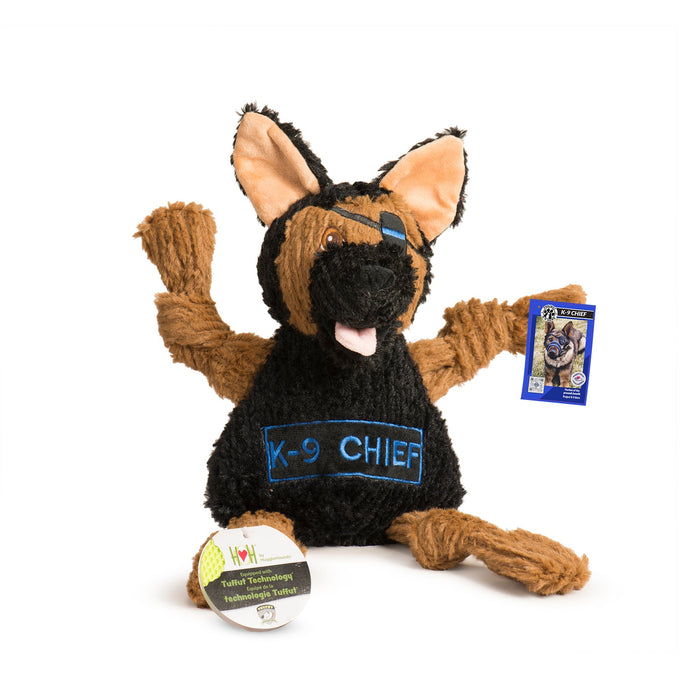 HuggleHounds HuggleCause™, Project K-9 Hero, K-9 Chief Knottie® Plush Dog Toy, Large