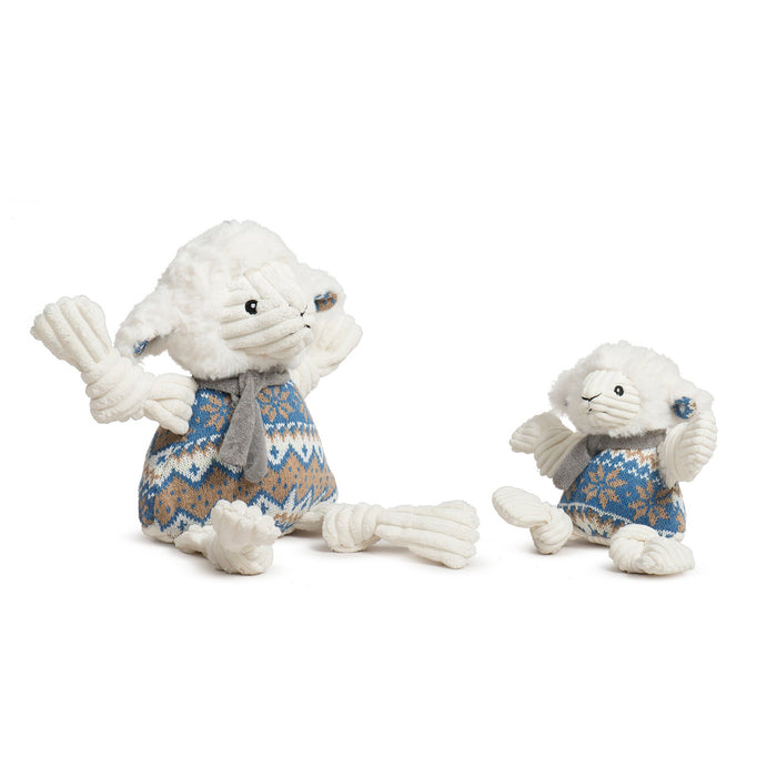 HuggleHounds Leo Lamb Plush Dog Toy Knottie®